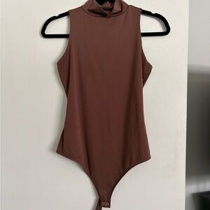Nine West Sleeveless Chocolate Bodysuit